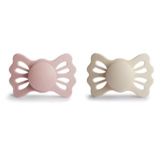FRIGG Lucky simetrinis ortodontinis silikoninis čiulptukas 2-pack Cream/Blush -