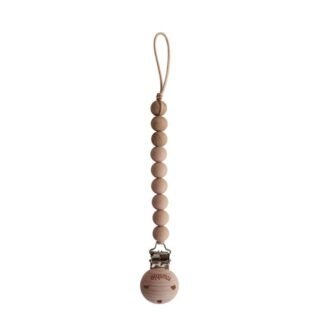 Mushie Pacifier Clips Eva Pale Taupe