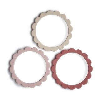 Mushie silikoninis kramtukas-apyrankė Rose/Blush/Shifting Sand